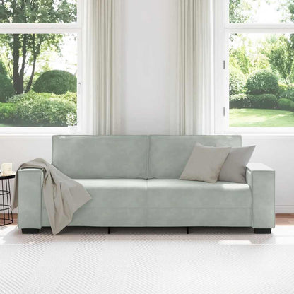 Divano a 3 Posti Grigio Chiaro 220x78x84 cm in Velluto | homemem39