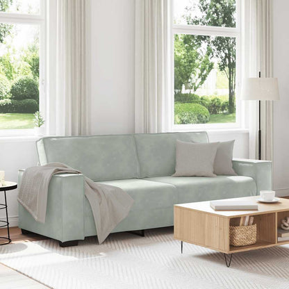 Divano a 3 Posti Grigio Chiaro 220x78x84 cm in Velluto | homemem39