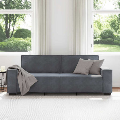 Divano a 3 Posti Grigio Scuro 220x78x84 cm in Velluto | homemem39