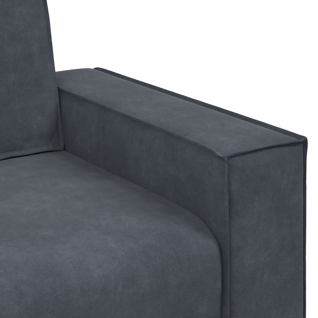 Divano a 3 Posti Grigio Scuro 220x78x84 cm in Velluto | homemem39