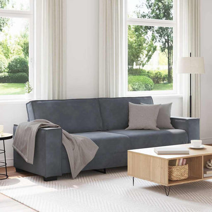 Divano a 3 Posti Grigio Scuro 220x78x84 cm in Velluto | homemem39