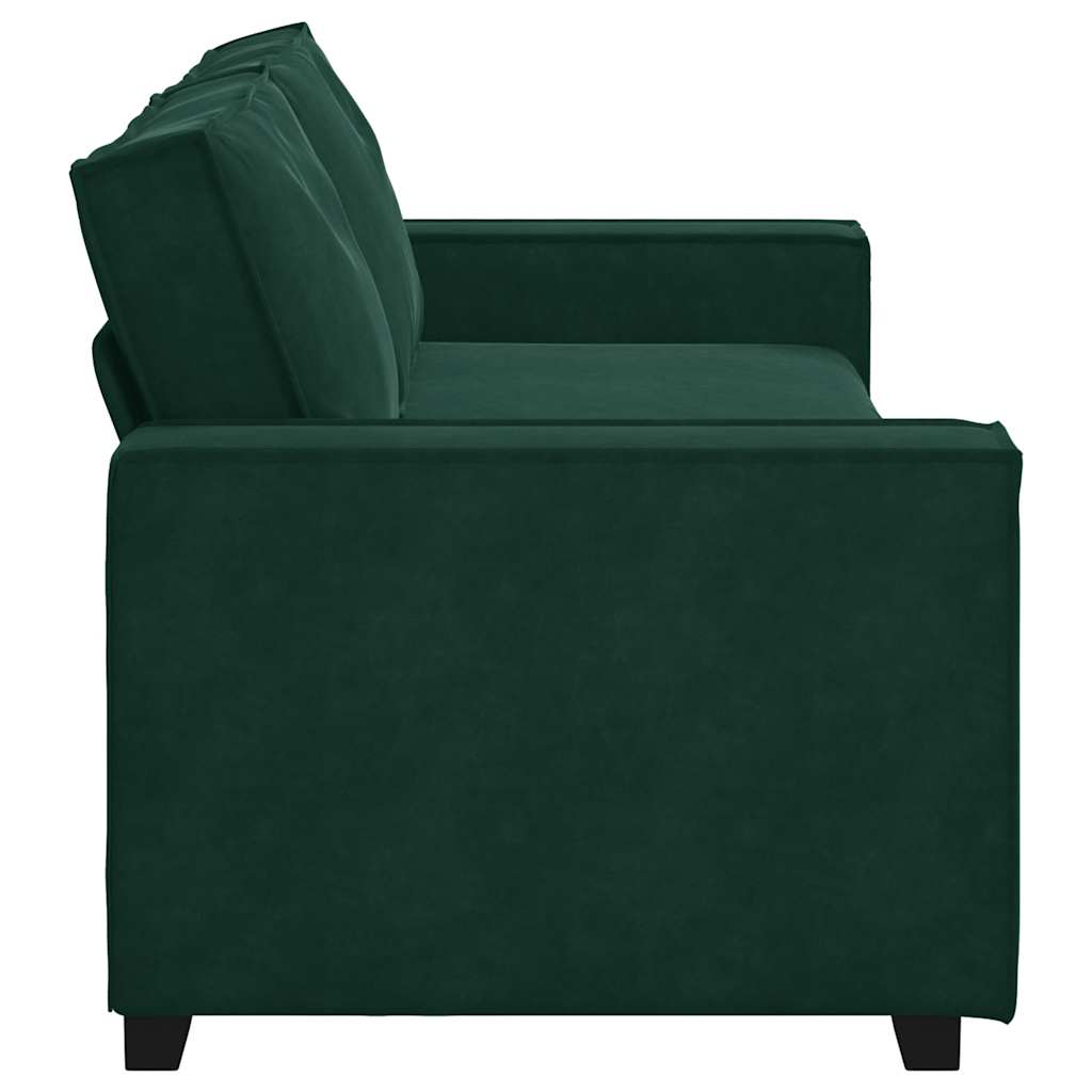 Divano a 3 Posti Verde Scuro 220x78x84 cm in Velluto