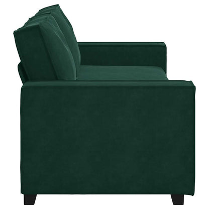 Divano a 3 Posti Verde Scuro 220x78x84 cm in Velluto