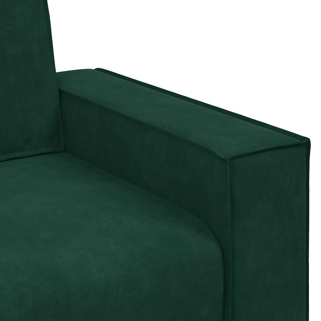 Divano a 3 Posti Verde Scuro 220x78x84 cm in Velluto