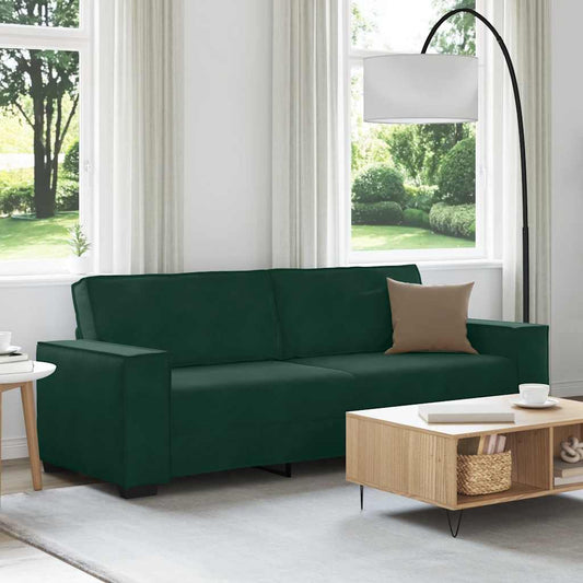 Divano a 3 Posti Verde Scuro 220x78x84 cm in Velluto