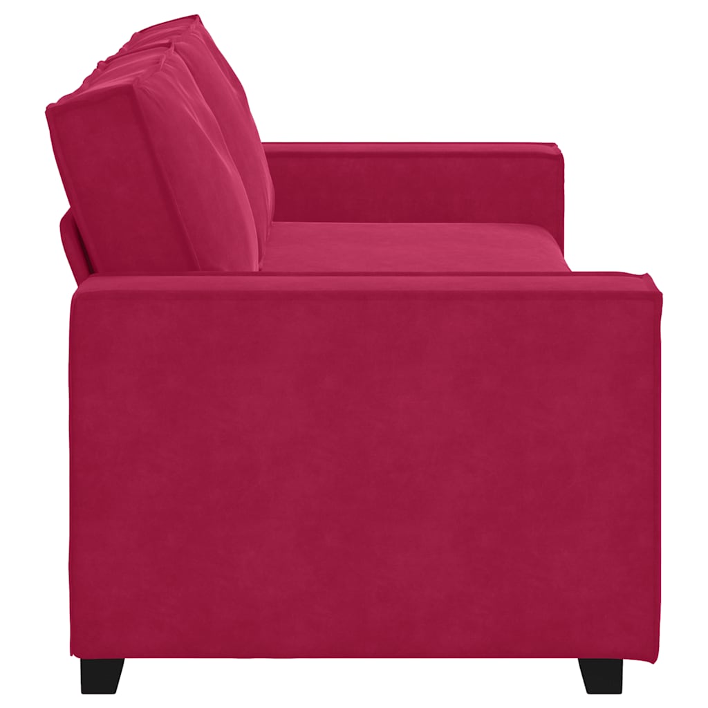 Divano a 3 Posti Rosso Vino 220x78x84 cm in Velluto | homemem39