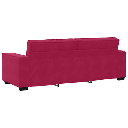 Divano a 3 Posti Rosso Vino 220x78x84 cm in Velluto | homemem39