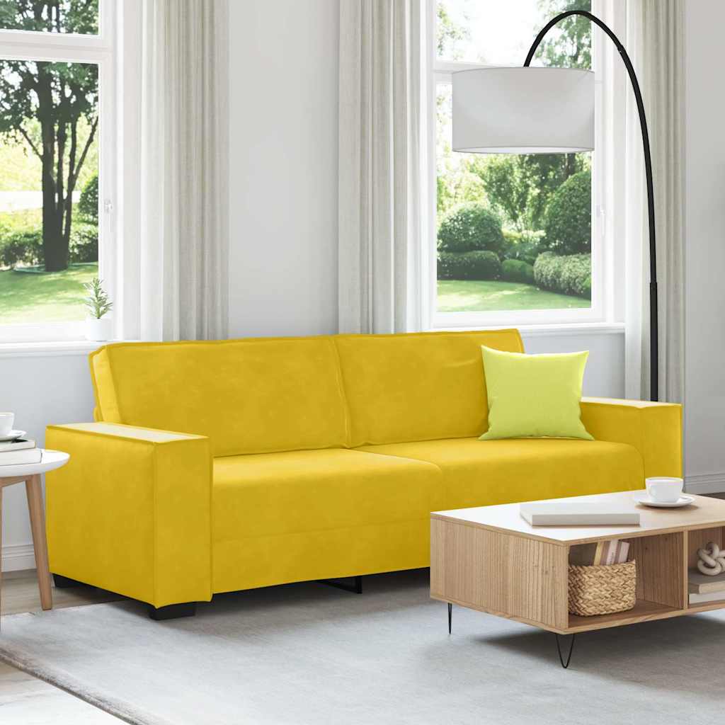 Divano a 3 Posti Giallo 220x78x84 cm in Velluto | homemem39