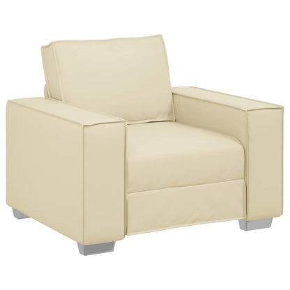 Poltrona Sofa Crema 100 cm Pelle Sintetica
