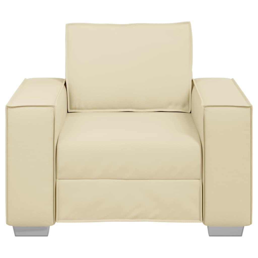 Poltrona Sofa Crema 100 cm Pelle Sintetica | homemem39
