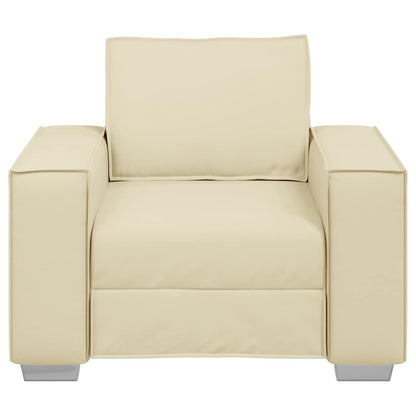 Poltrona Sofa Crema 100 cm Pelle Sintetica | homemem39
