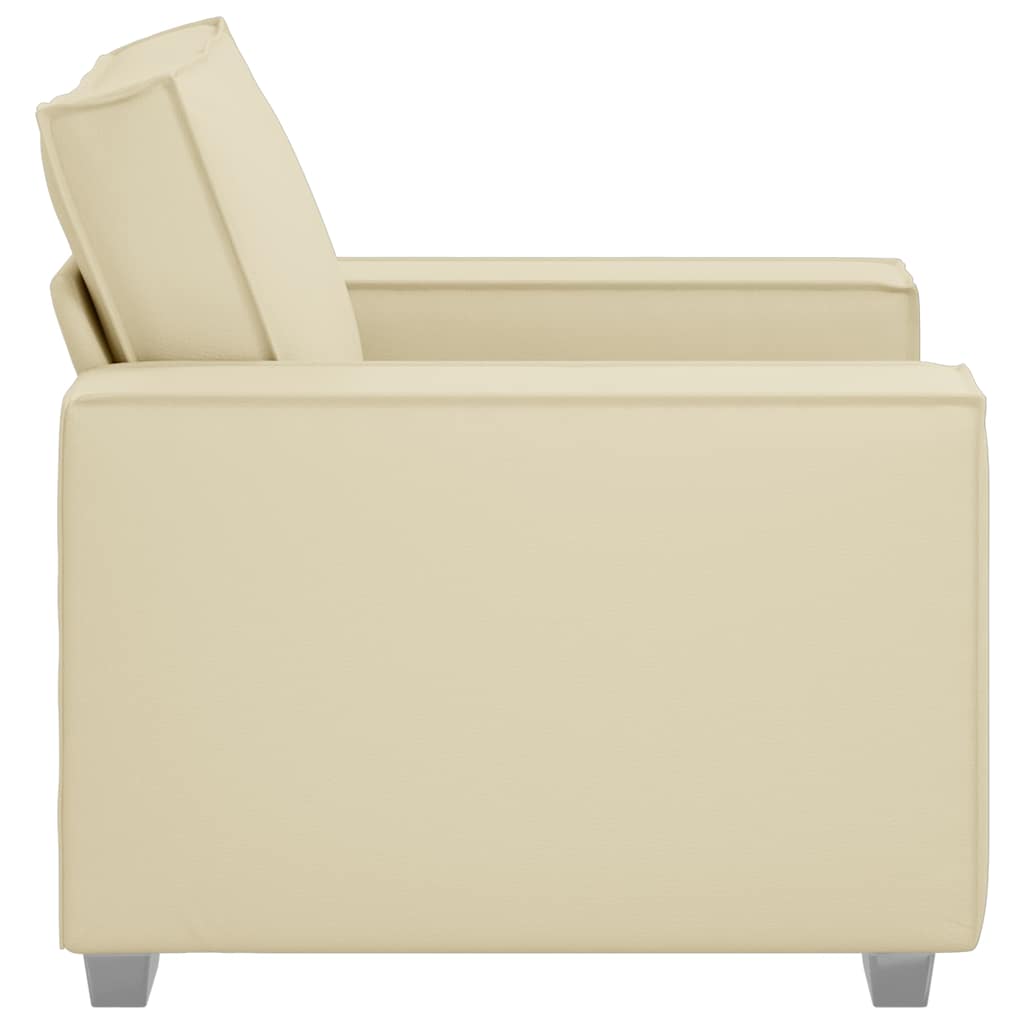 Poltrona Sofa Crema 100 cm Pelle Sintetica | homemem39