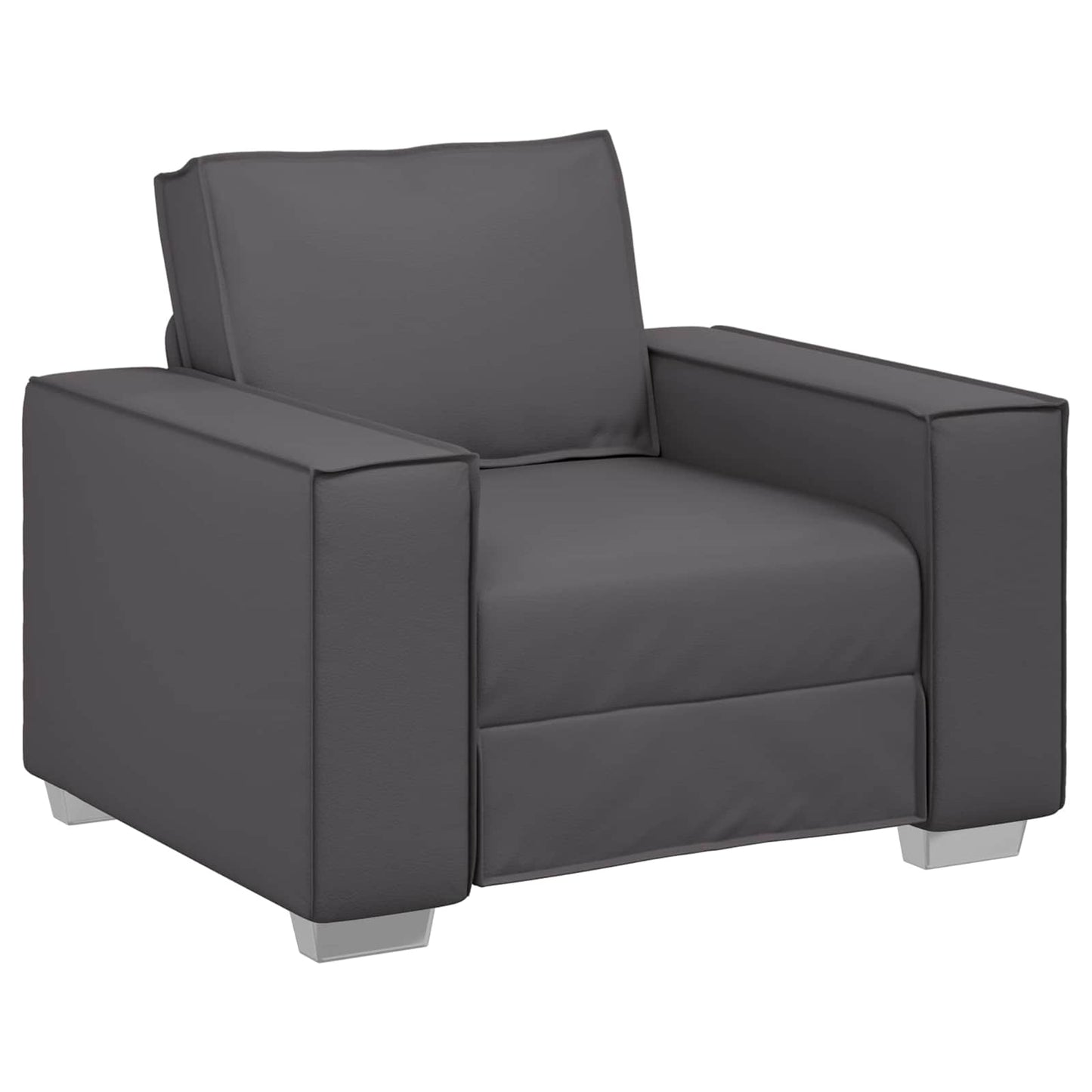 Poltrona Sofa Grigio 100 cm Pelle Sintetica | homemem39