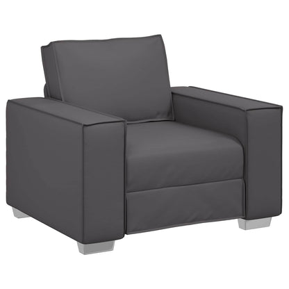 Poltrona Sofa Grigio 100 cm Pelle Sintetica | homemem39