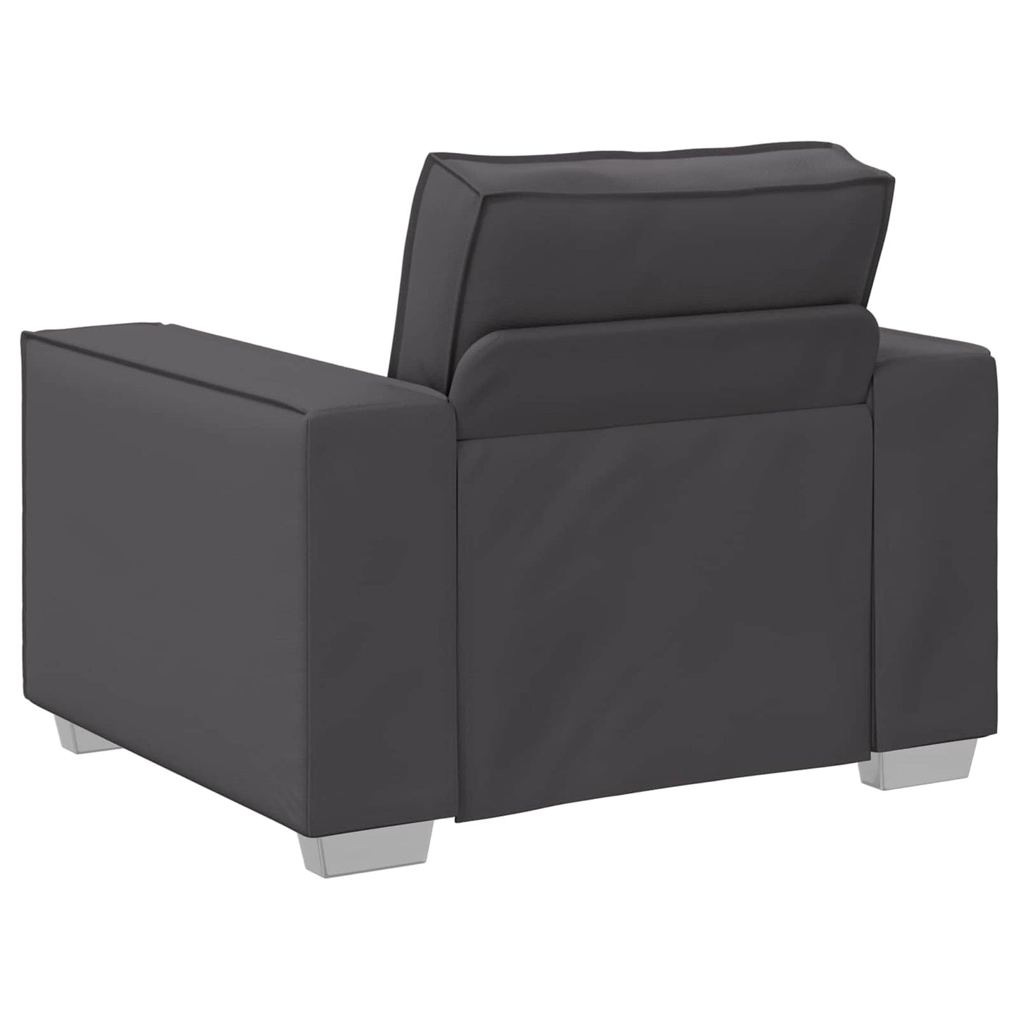 Poltrona Sofa Grigio 100 cm Pelle Sintetica
