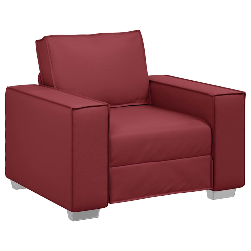 Poltrona Sofa Rosso Vino 100 cm Pelle Sintetica | homemem39