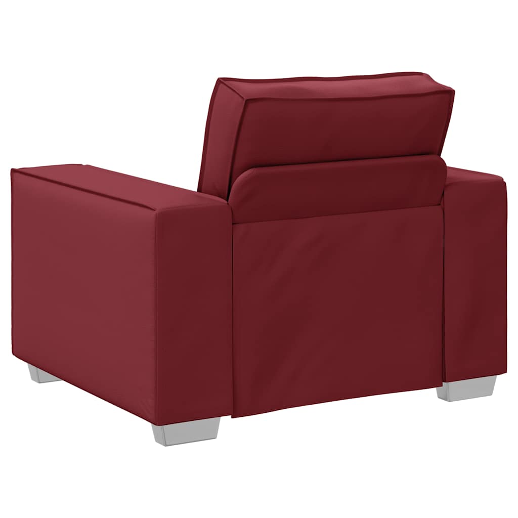 Poltrona Sofa Rosso Vino 100 cm Pelle Sintetica