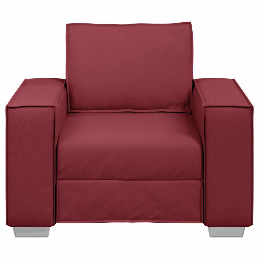 Poltrona Sofa Rosso Vino 100 cm Pelle Sintetica | homemem39