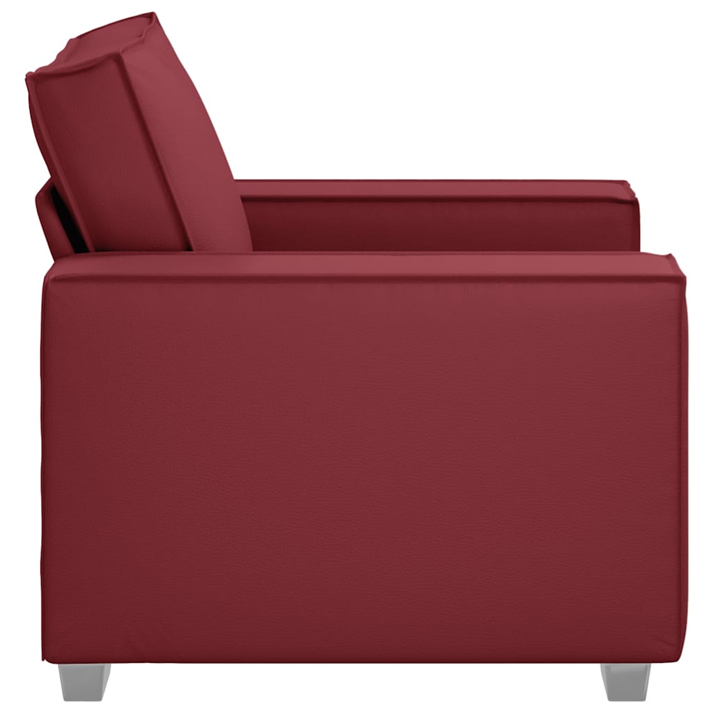 Poltrona Sofa Rosso Vino 100 cm Pelle Sintetica | homemem39