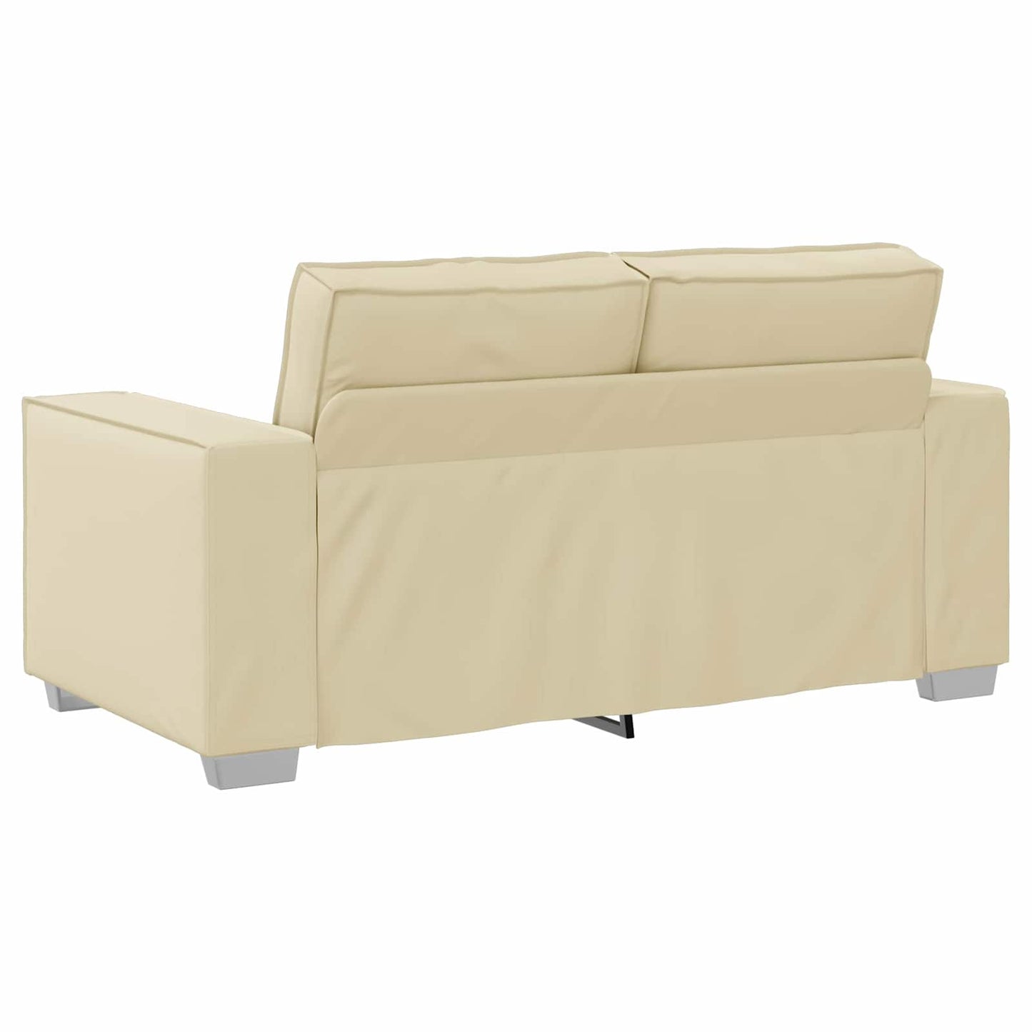 Divano a due posti Crema 160 cm Pelle Sintetica