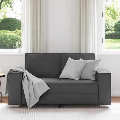 Divano a due posti Grigio 160 cm Pelle Sintetica