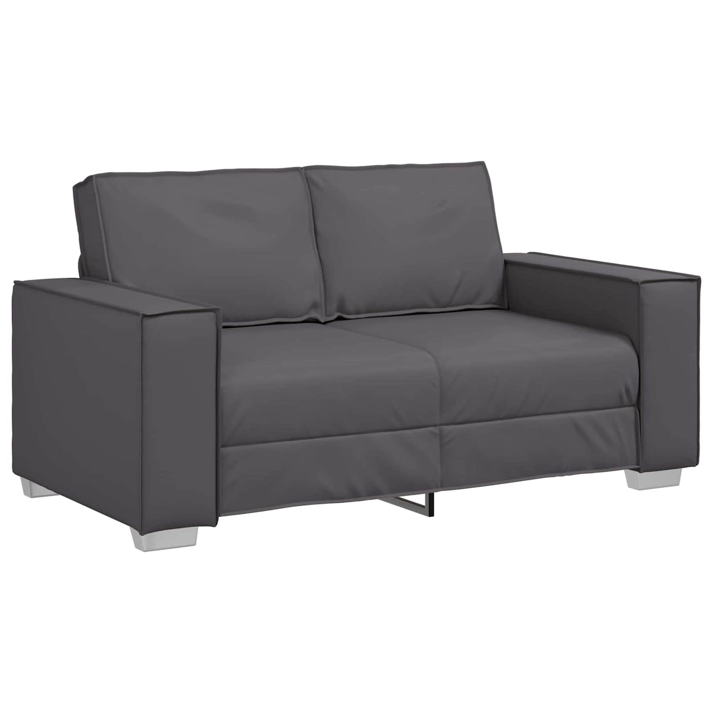 Divano a due posti Grigio 160 cm Pelle Sintetica | homemem39