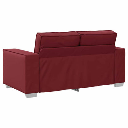 Divano a due posti Rosso Vino 160 cm Pelle Sintetica