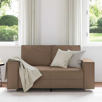 Divano a due posti Cappuccino 160 cm Pelle Sintetica