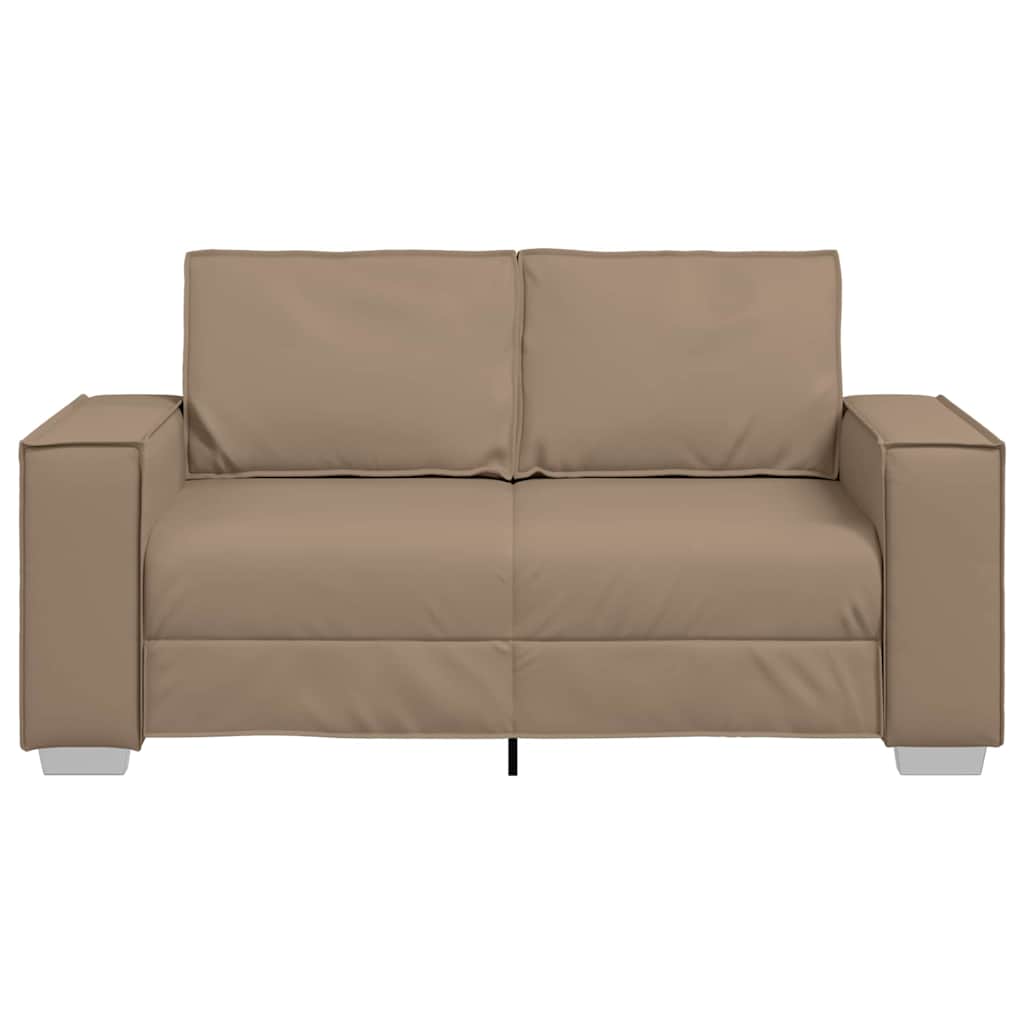 Divano a due posti Cappuccino 160 cm Pelle Sintetica