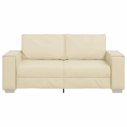 Divano a due posti Crema 180 cm Pelle Sintetica | homemem39