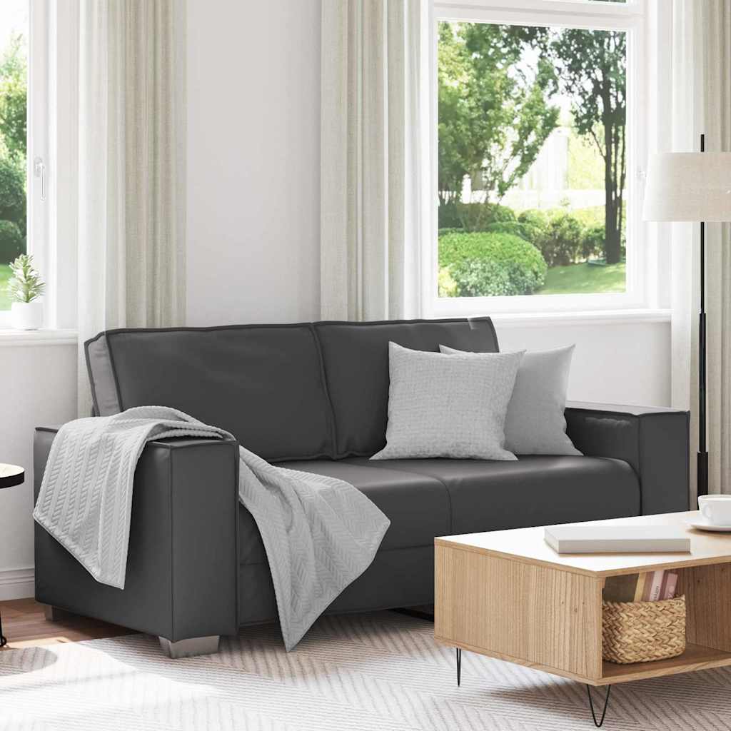 Divano a due posti Grigio 180 cm Pelle Sintetica | homemem39