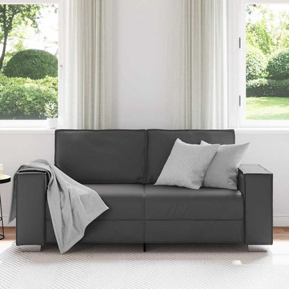 Divano a due posti Grigio 180 cm Pelle Sintetica | homemem39