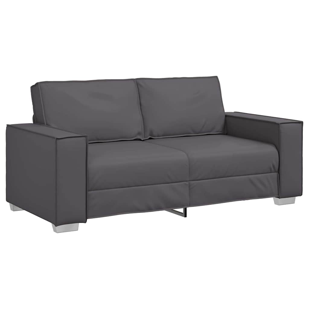 Divano a due posti Grigio 180 cm Pelle Sintetica | homemem39