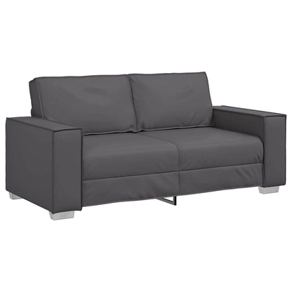 Divano a due posti Grigio 180 cm Pelle Sintetica | homemem39