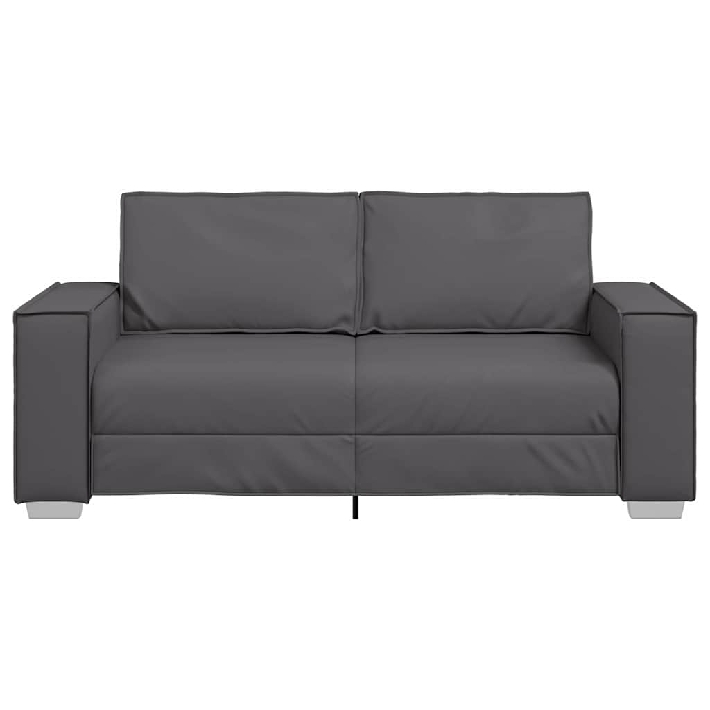 Divano a due posti Grigio 180 cm Pelle Sintetica | homemem39