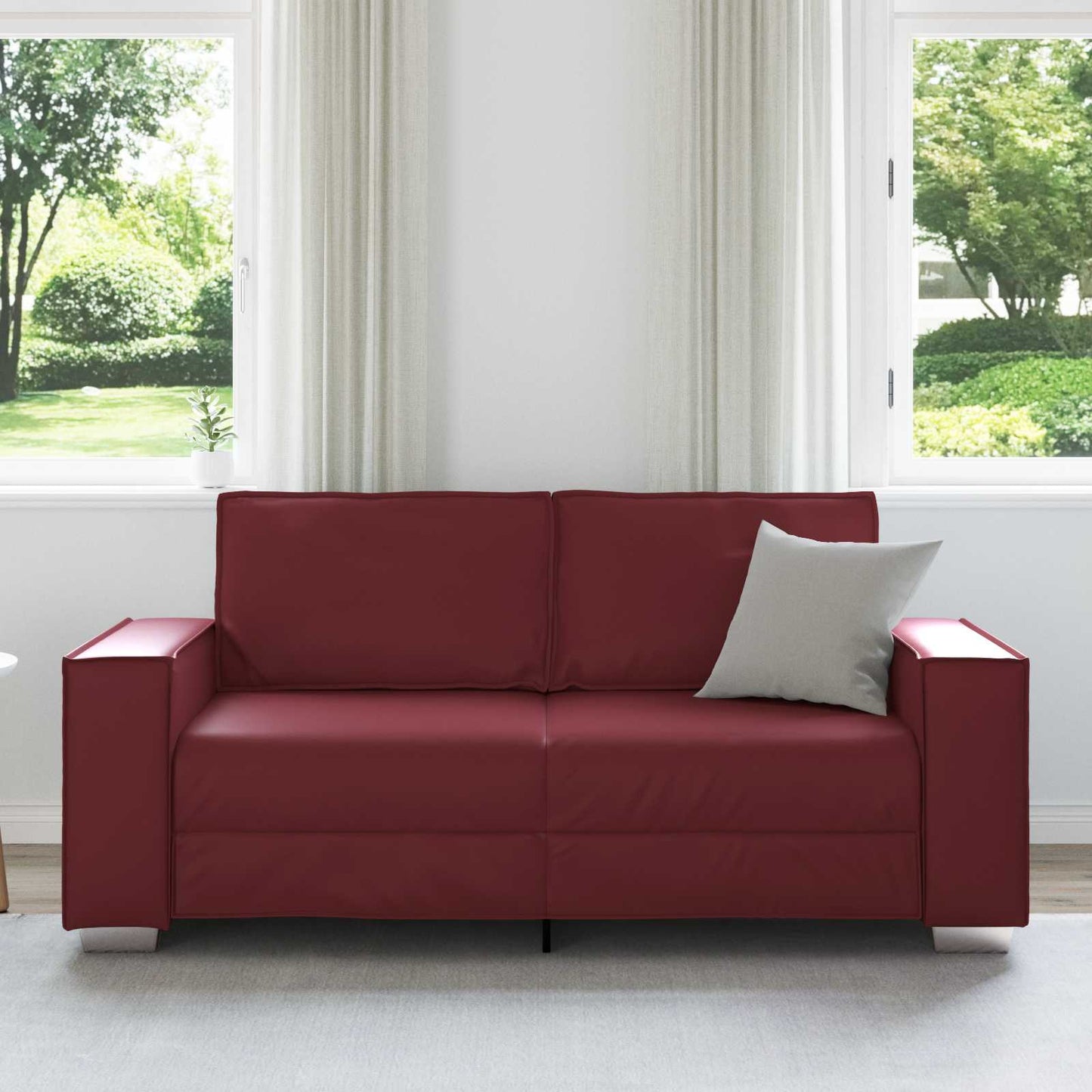 Divano a due posti Rosso Vino 180 cm Pelle Sintetica | homemem39