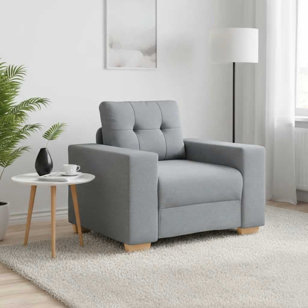 Poltrona Grigio Chiaro 100x78x80 cm in Tessuto | homemem39