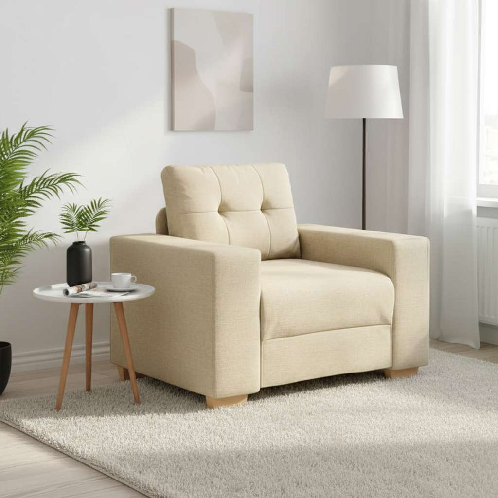 Divano Sedia Crema 100x78x80 cm in Tessuto | homemem39