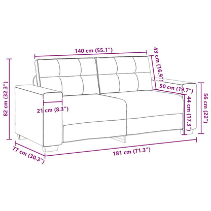 Divano Divanetto Verde Scuro 180x77x82 cm in Tessuto | homemem39