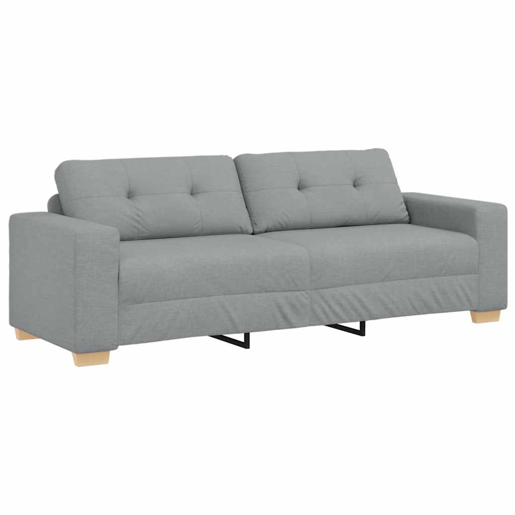 Divano a 3 posti Grigio Chiaro 220x78x80 cm in Tessuto | homemem39