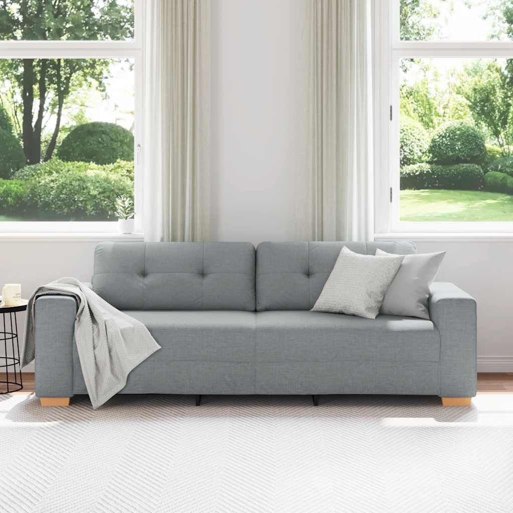 Divano a 3 posti Grigio Chiaro 220x78x80 cm in Tessuto | homemem39