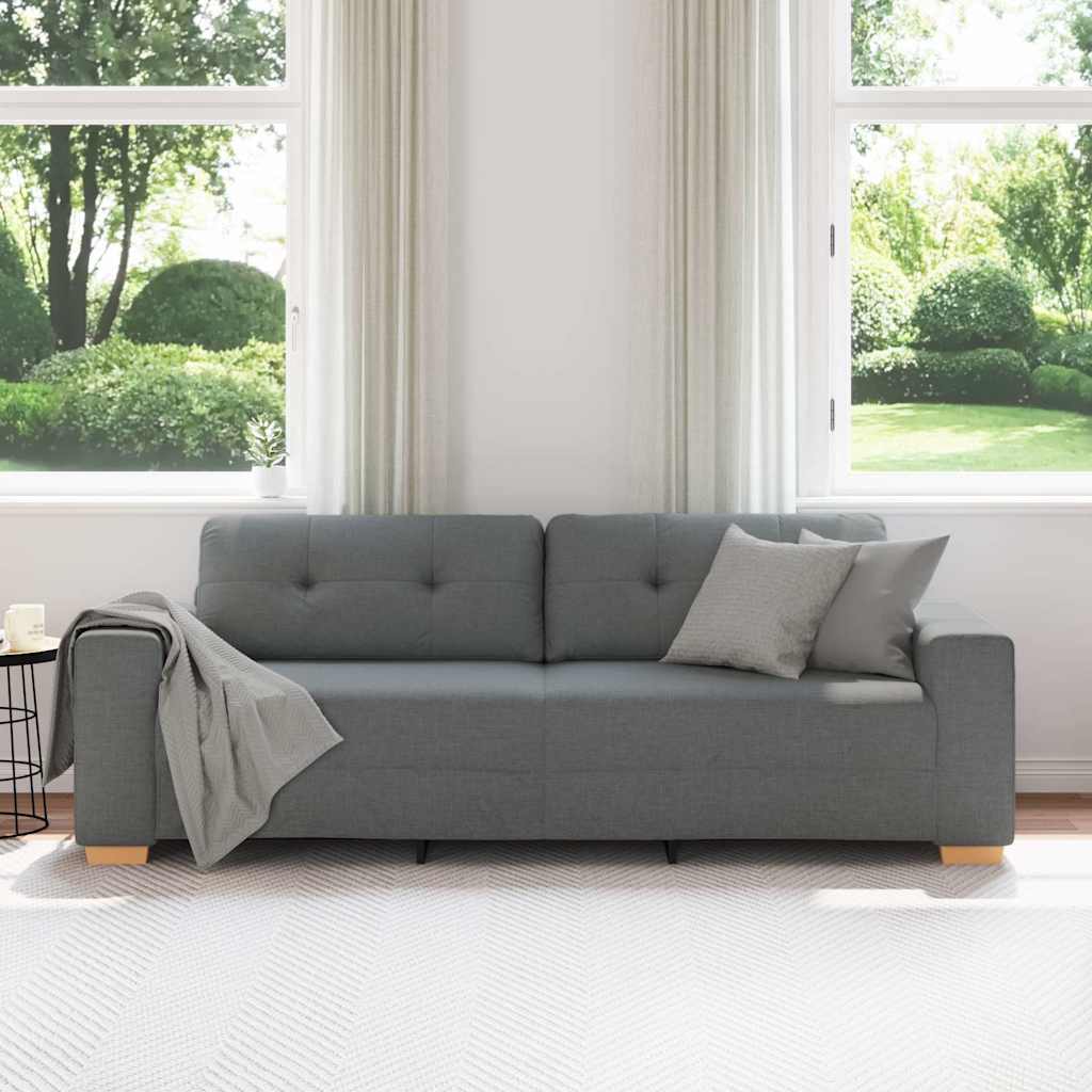 Divano a 3 posti Grigio Scuro 220x78x80 cm in Tessuto | homemem39