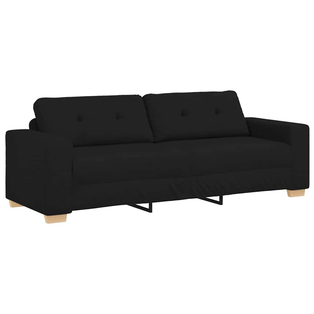 Divano a 3 posti Nero 220x78x80 cm in Tessuto | homemem39