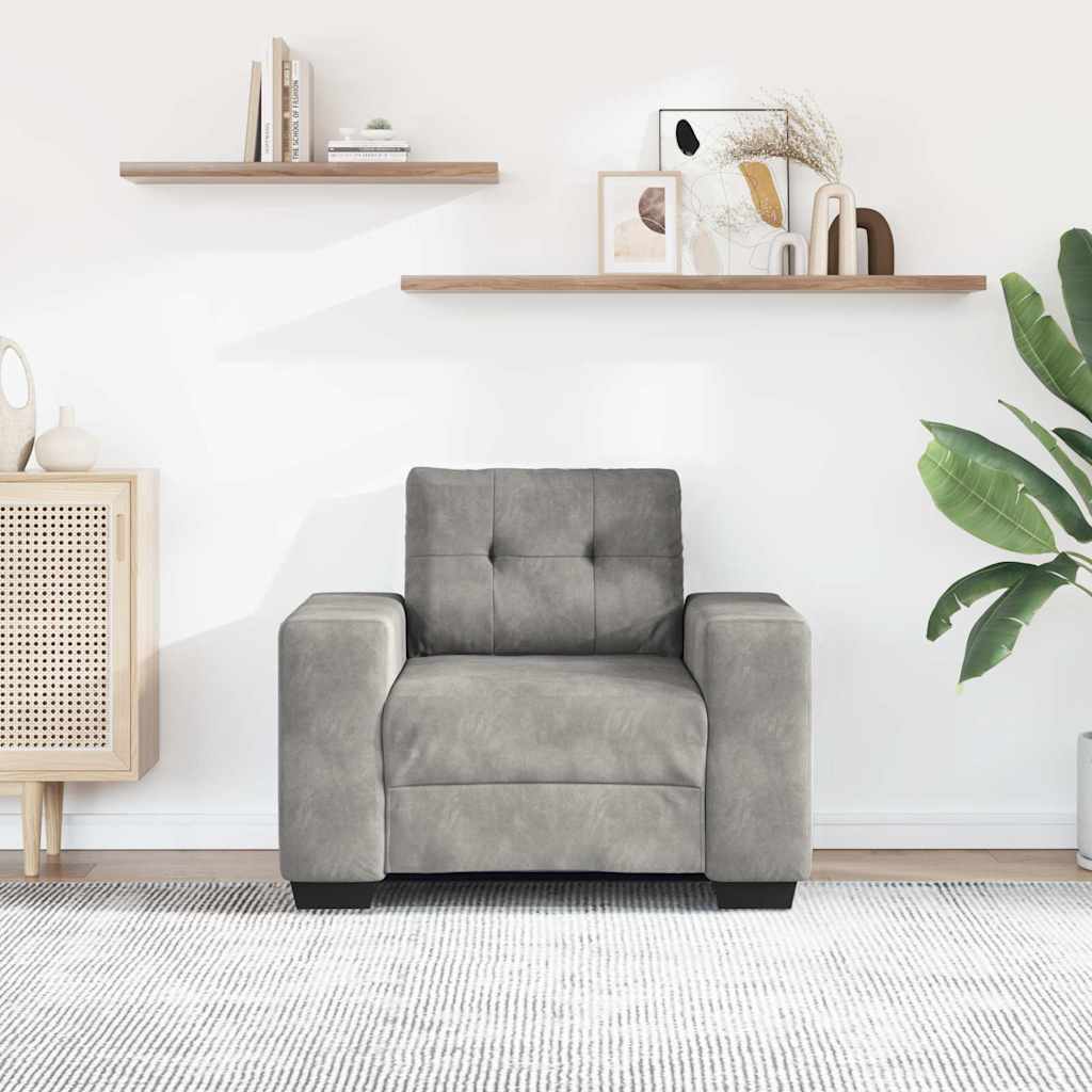 Divano Sedia Grigio Chiaro 100x78x80 cm Velluto | homemem39