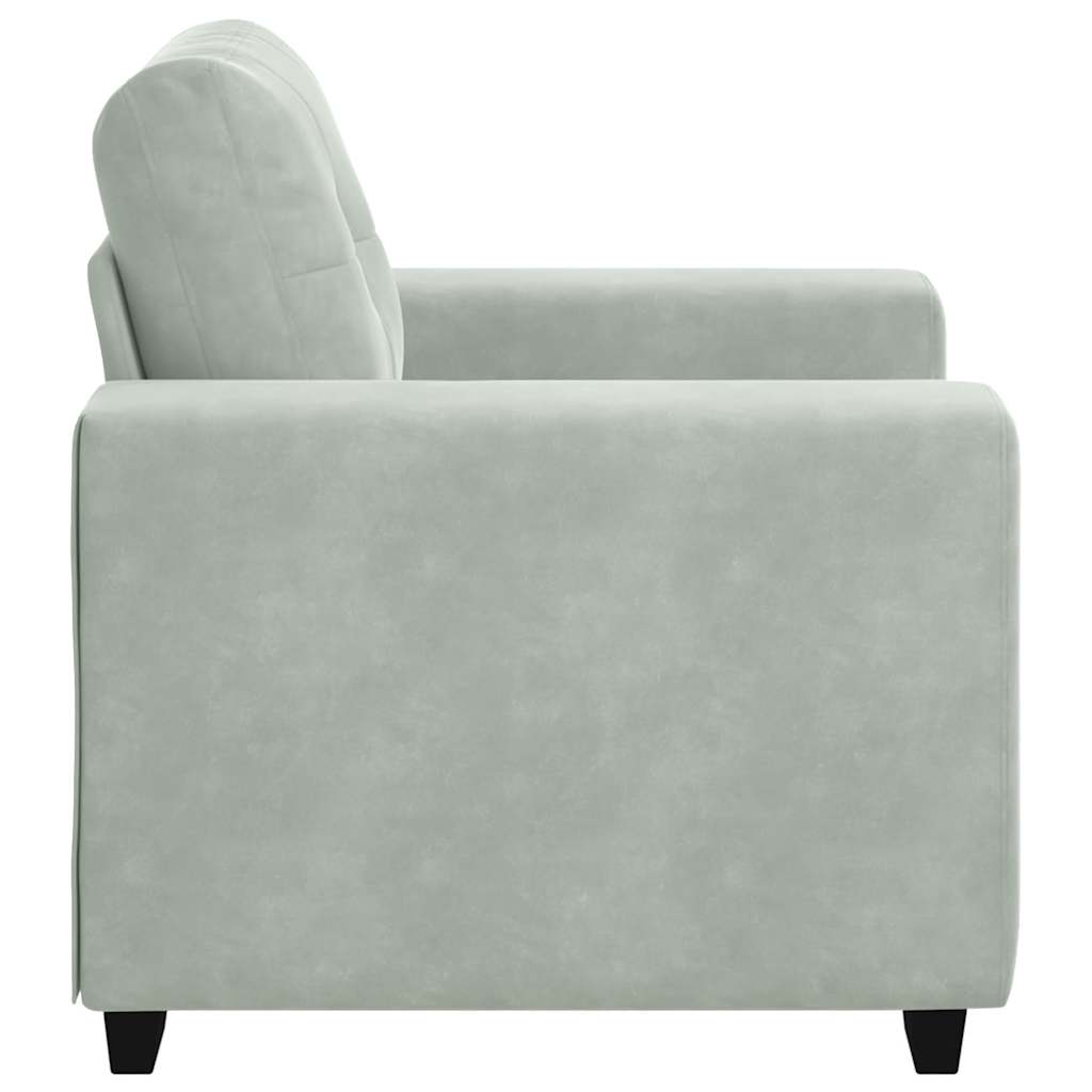 Divano Sedia Grigio Chiaro 60 cm Velluto - homemem39