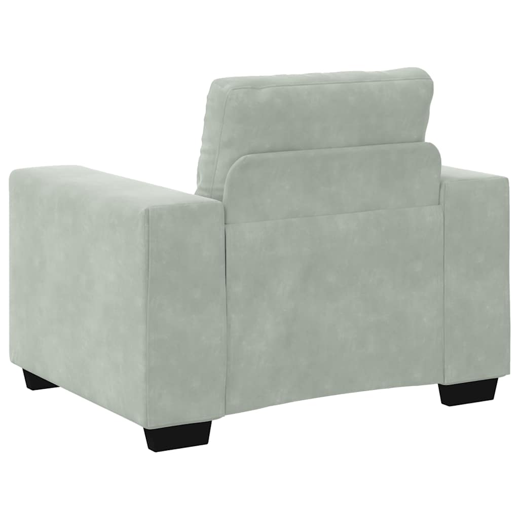 Divano Sedia Grigio Chiaro 100x78x80 cm Velluto | homemem39