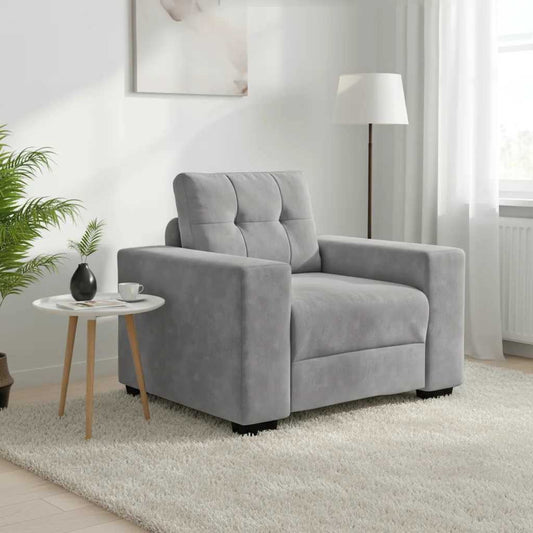 Divano Sedia Grigio Chiaro 100x78x80 cm Velluto | homemem39