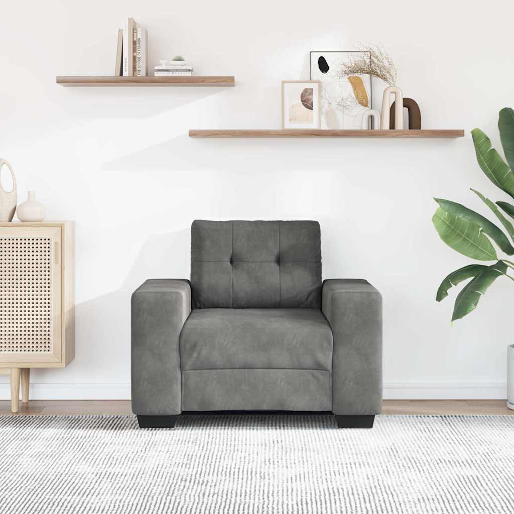 Divano Sedia Grigio Scuro 100x78x80 cm Velluto | homemem39