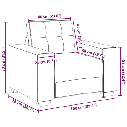 Divano Sedia Grigio Scuro 100x78x80 cm Velluto | homemem39