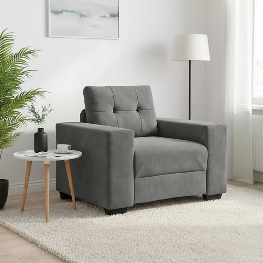 Divano Sedia Grigio Scuro 100x78x80 cm Velluto | homemem39